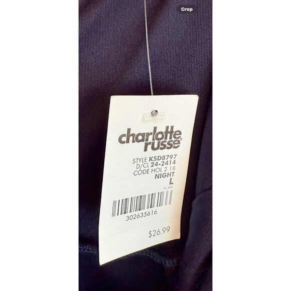 Charlotte Russe Y2K Navy Lace Skater Dress NWT Large - Picture 5 of 6